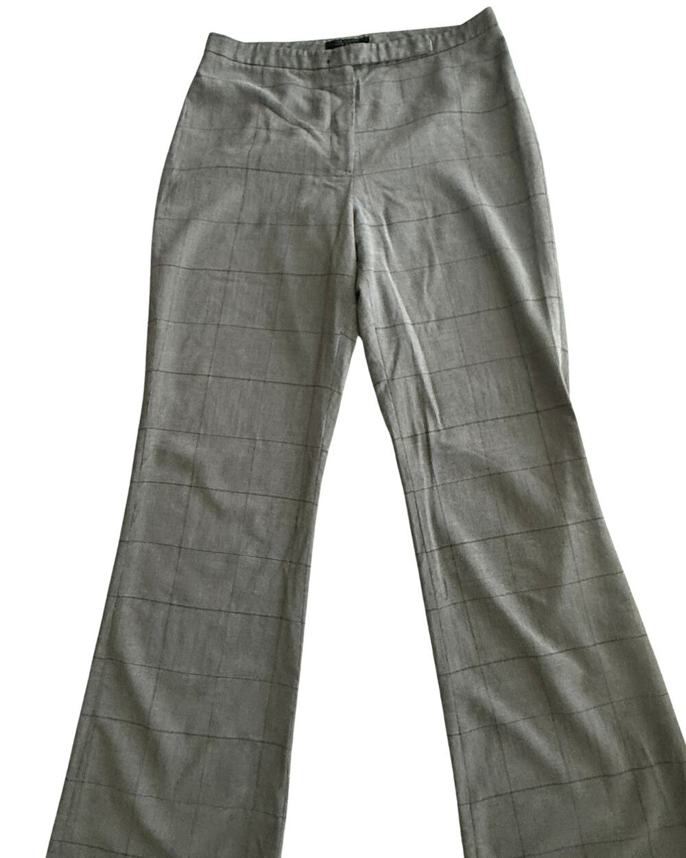 The Limited Women's 90s Career Dress Pants Size 10 Gray Plaid Wide Leg Stretch